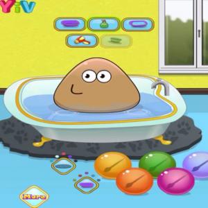 Play Pou Baby Bathing game free online
